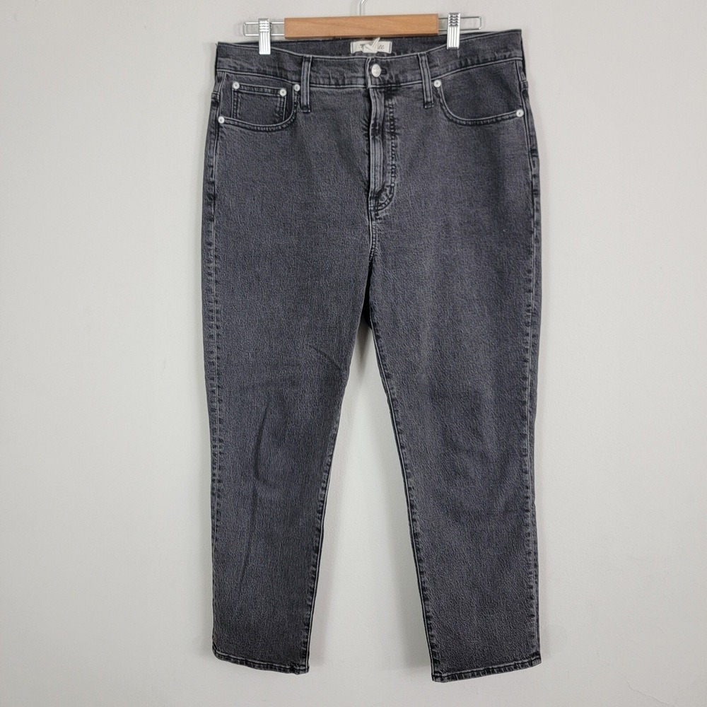 Madewell The Perfect Vintage Jean Womens Sz 32 Gray Denim Straight High Rise Zip